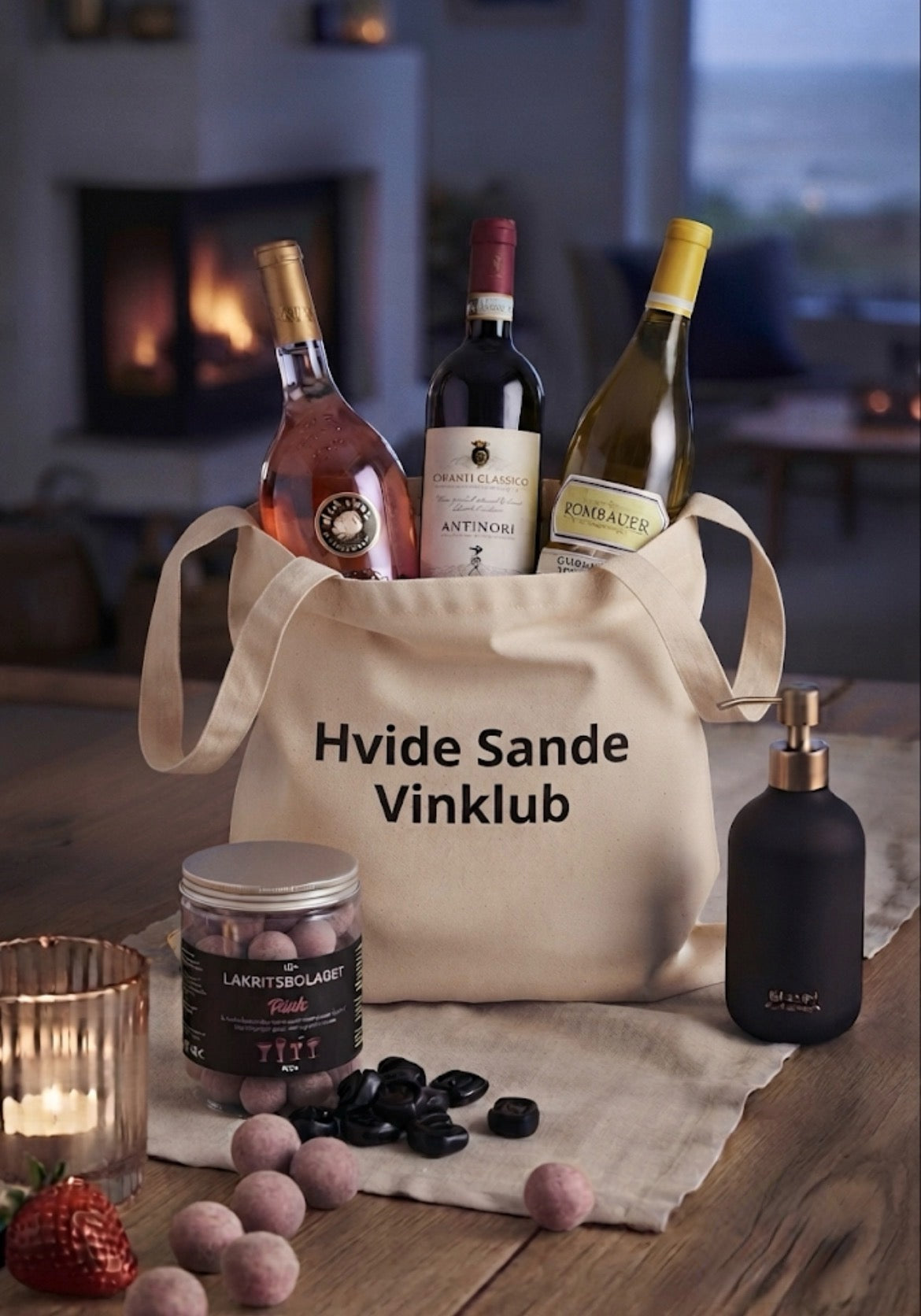 Hvide Sande Vinklub netbags – Inklusiv 3 udvalgte vine